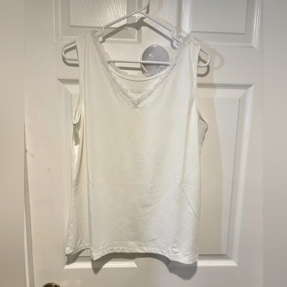SUSAN GRAVER NIP White Lace Tank Top